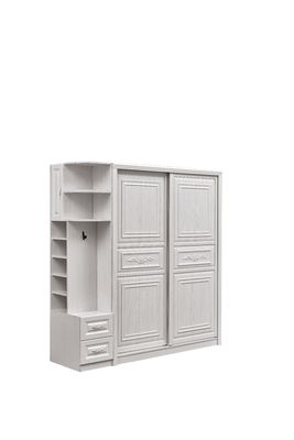 Áo khoác trắng chống bụi OEM có ngăn kéo, Tủ quần áo bằng gỗ sơn màu trắng thực tế