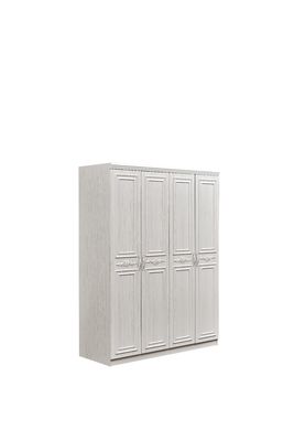 Tủ quần áo bằng gỗ màu trắng đa năng có thể tháo rời với bốn cửa chống biến dạng