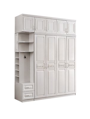 Tủ quần áo lớn dày bền có ngăn kéo, Tủ quần áo bằng gỗ rắn sơn màu trắng ODM