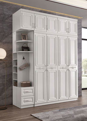 Tủ quần áo bằng gỗ màu trắng có thể tháo rời Multiscene cho phòng ngủ nhỏ có thể điều chỉnh