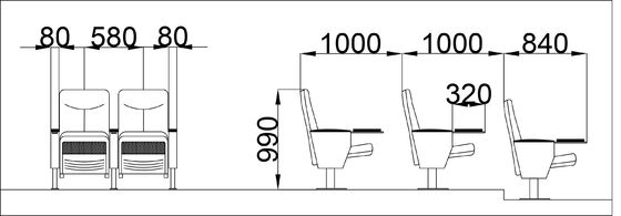 Gấp Thính phòng Ghế hội trường Rạp chiếu phim Chống bám bẩn Thân thiện với làn da