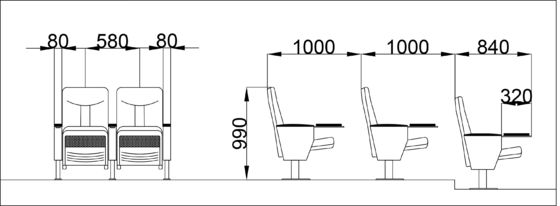 Rạp chiếu phim màu đỏ Ghế hội trường có thể điều chỉnh ISO9001 Chống cháy bền