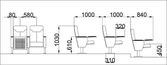 Ghế nhà hát sân vận động có thể gập lại có thể điều chỉnh IS09001 Đa lớp đa năng