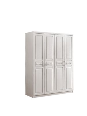Tủ quần áo bằng gỗ màu trắng nhỏ chắc chắn với ngăn kéo Chiều cao 3m ISO9001 Bền